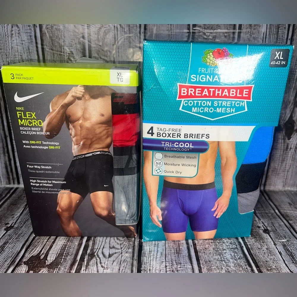 Nike Boxers & Fruit of the Loom Men’s Underwear XL 7-Pack Bundle